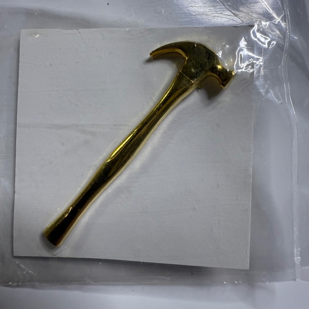 Hammer Lapel Pin Gold Tone Hammer Tool Tie Tack‎ Construction Worker Gift